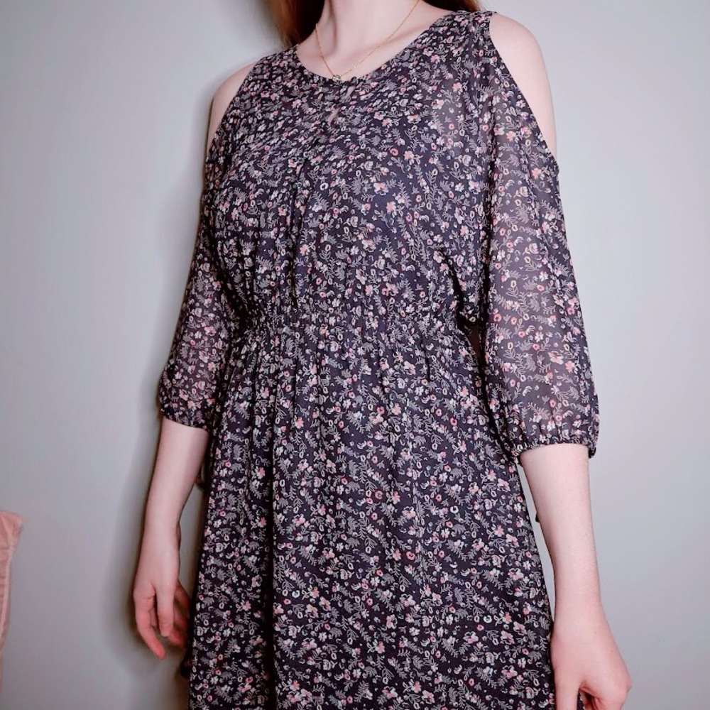 Maurices Shoulder Cut-Out Floral Dress